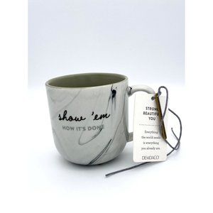 Demdaco Coffee Mug Tea NWT Marble Effect Show Em How It's Done